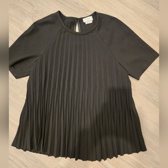 Kate Spade Pleated Crepe Top Black Size Small - Picture 12 of 12